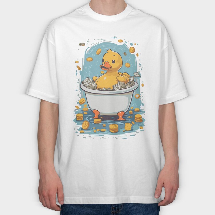 Duck Money Cartoon, Tricou Oversize Barbati (Unisex)