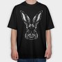 Monochrome Portrait Rabbit, Tricou Oversize Barbati (Unisex)