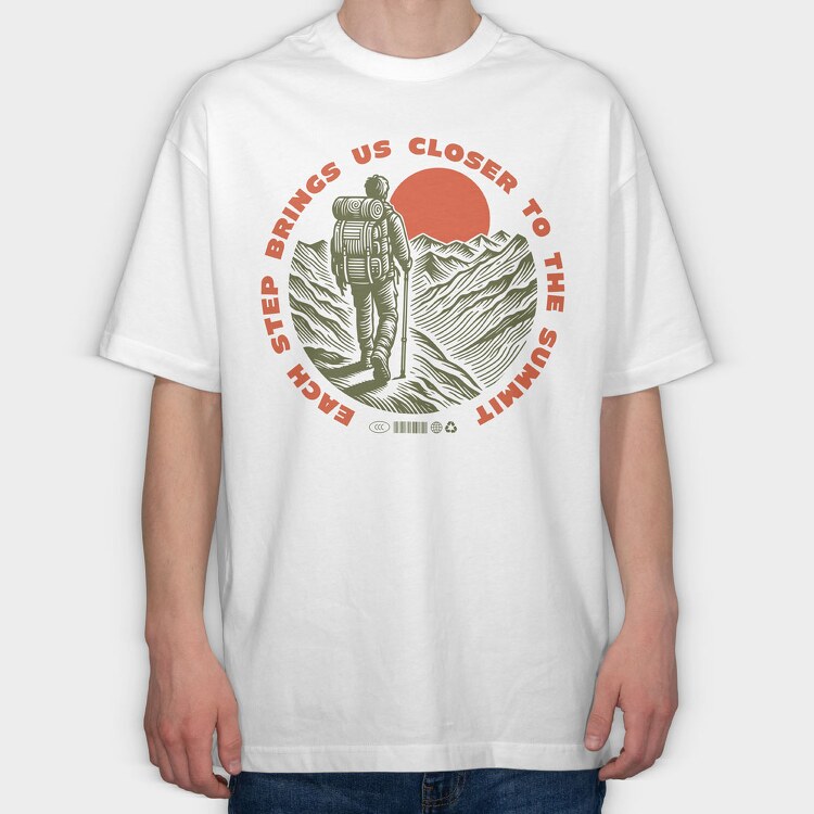 Each Step Brings Us Closer to the Summit, Tricou Oversize Barbati (Unisex)