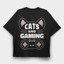 Cats and Gaming, Tricou Oversize Barbati (Unisex)