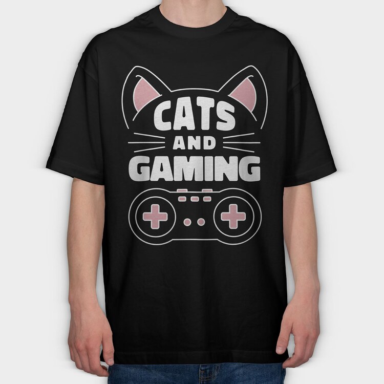 Cats and Gaming, Tricou Oversize Barbati (Unisex)