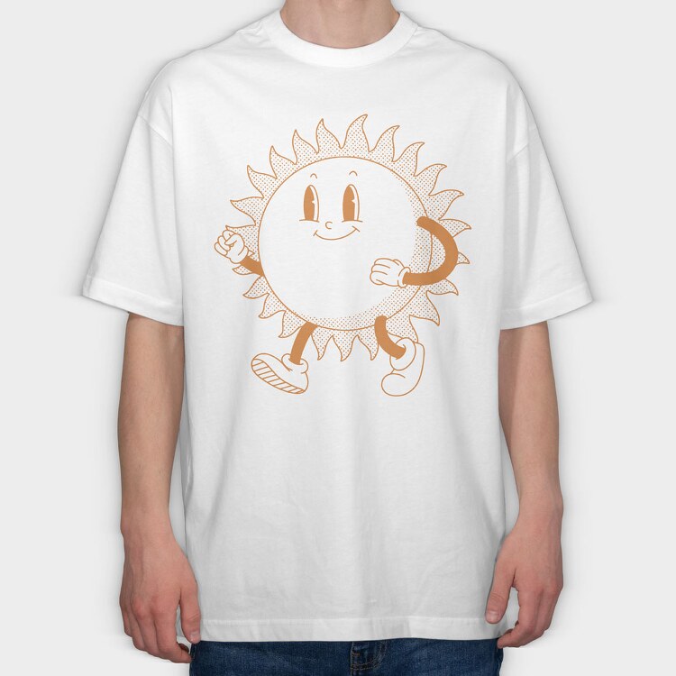 Retro Cartoon Sun, Tricou Oversize Barbati (Unisex)