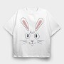 Easter Rabbit Face, Tricou Oversize Barbati (Unisex)