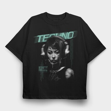 Techno Woman, Tricou Oversize Barbati (Unisex)