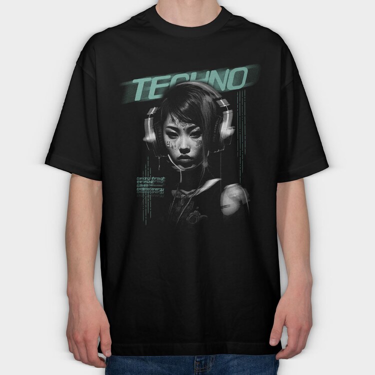 Techno Woman, Tricou Oversize Barbati (Unisex)