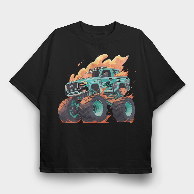 Monster Truck, Tricou Oversize Barbati (Unisex)