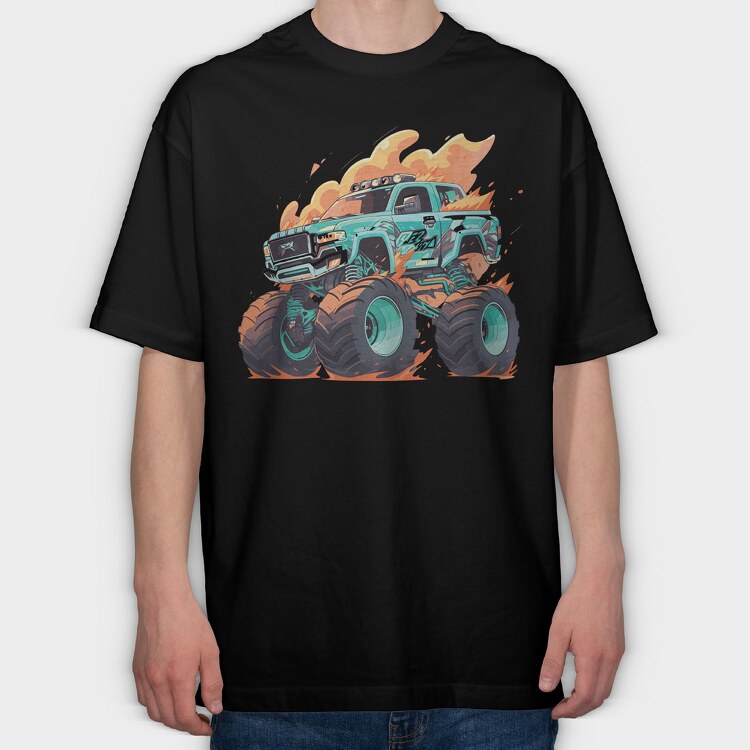 Monster Truck, Tricou Oversize Barbati (Unisex)