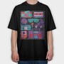 Retro Elements, Tricou Oversize Barbati (Unisex)