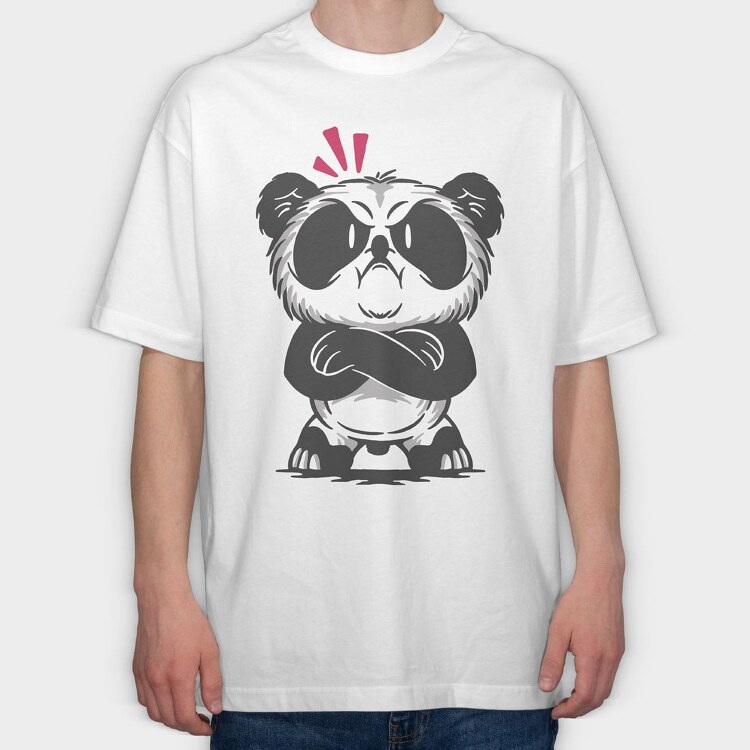 Angry Panda, Tricou Oversize Barbati (Unisex)
