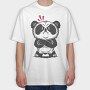 Angry Panda, Tricou Oversize Barbati (Unisex)