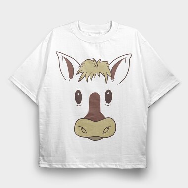 Horse Face, Tricou Oversize Barbati (Unisex)