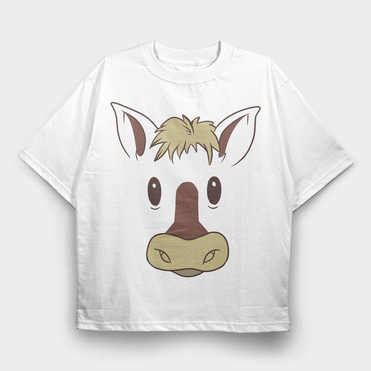 Horse Face, Tricou Oversize Barbati (Unisex)
