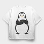 Angry Pinguin, Tricou Oversize Barbati (Unisex)
