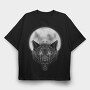 Angry Wolf Moon, Tricou Oversize Barbati (Unisex)