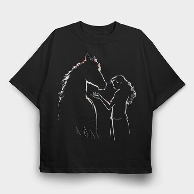 Horse Kid, Tricou Oversize Barbati (Unisex)