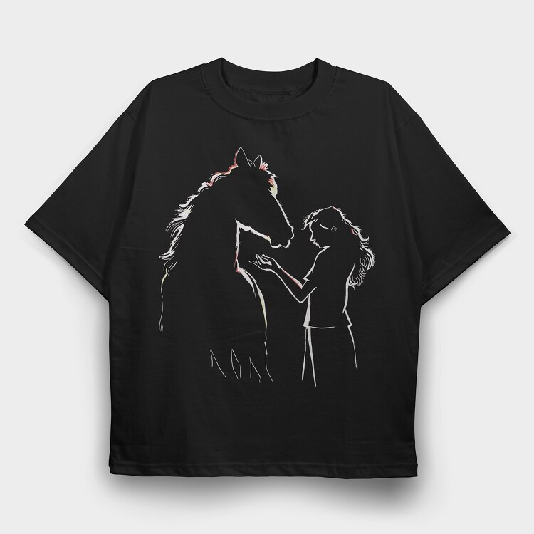 Horse Kid, Tricou Oversize Barbati (Unisex)