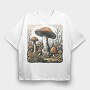 Retro Funghi, Tricou Oversize Barbati (Unisex)