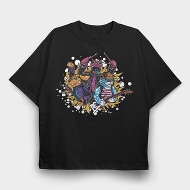 Animal Rock Band, Tricou Oversize Barbati (Unisex)