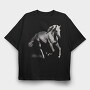 Horse Monochrome, Tricou Oversize Barbati (Unisex)