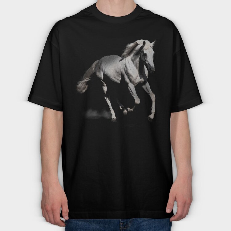 Horse Monochrome, Tricou Oversize Barbati (Unisex)
