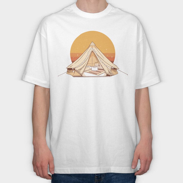 Retro Glamping, Tricou Oversize Barbati (Unisex)