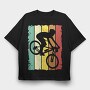Retro Mountain Biker, Tricou Oversize Barbati (Unisex)