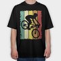 Retro Mountain Biker, Tricou Oversize Barbati (Unisex)