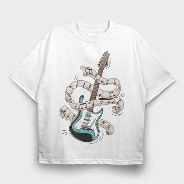 Electric Guitar, Tricou Oversize Barbati (Unisex)