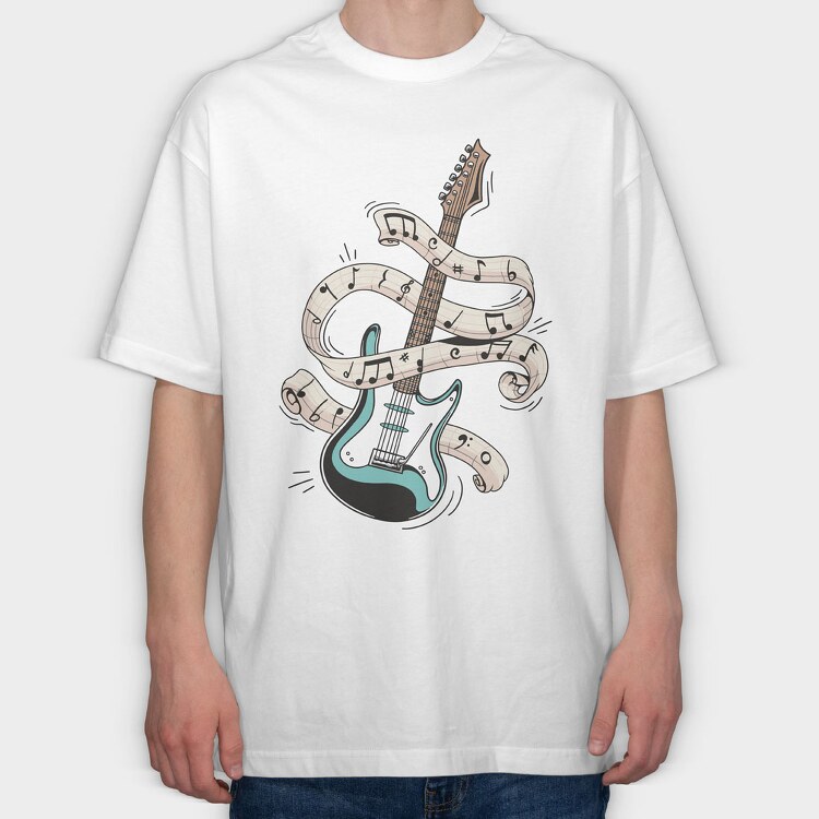 Electric Guitar, Tricou Oversize Barbati (Unisex)