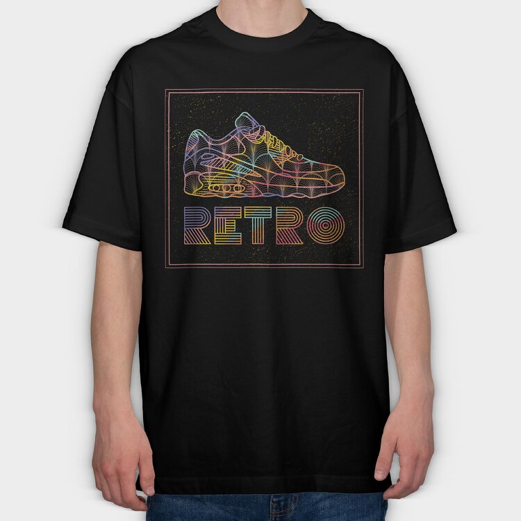 Retro Shoe, Tricou Oversize Barbati (Unisex)