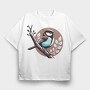 Chickadee Branch Circle, Tricou Oversize Barbati (Unisex)