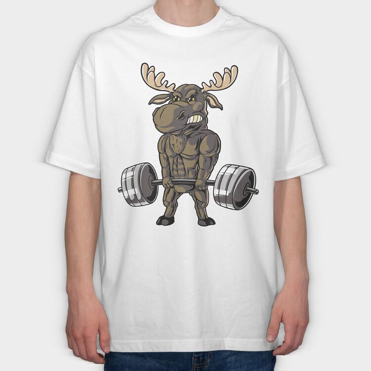 Moose Lifting, Tricou Oversize Barbati (Unisex)