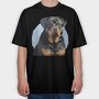 Mosaic Rottweiler, Tricou Oversize Barbati (Unisex)