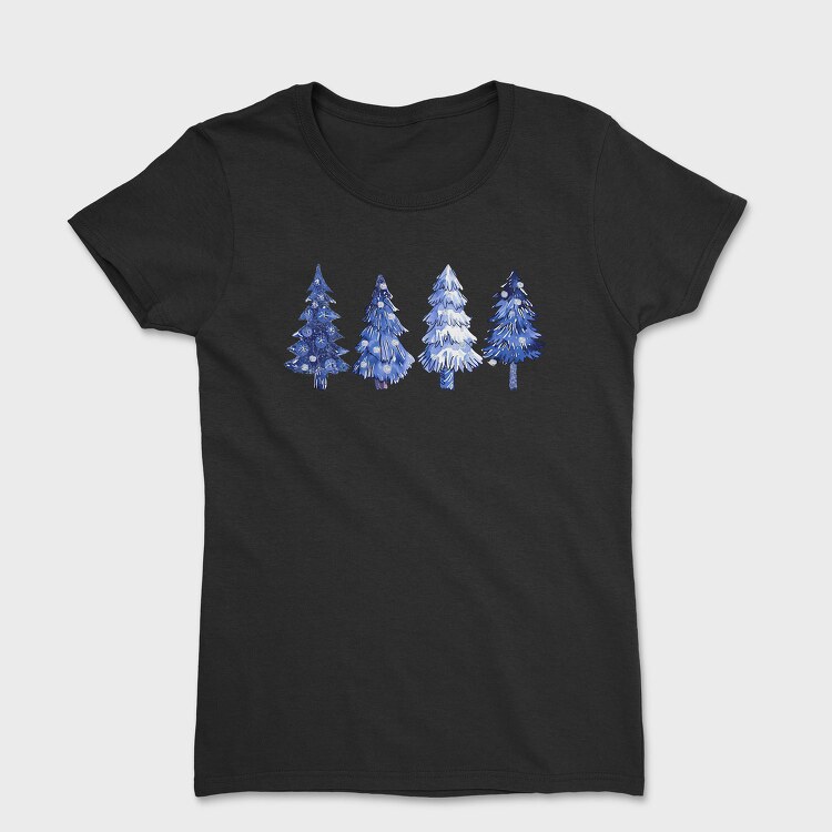 Blue Christmas Trees, Tricou Femei