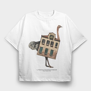House Animal Ostrich, Tricou Oversize Barbati (Unisex)