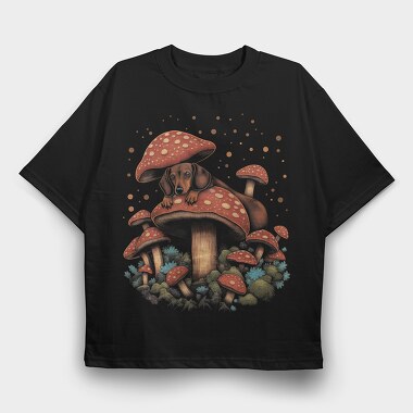 Moshrooms Dog, Tricou Oversize Barbati (Unisex)