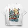 Catzilla vs Robot, Tricou Oversize Barbati (Unisex)