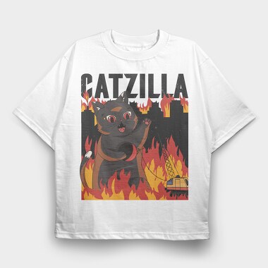 Catzilla, Tricou Oversize Barbati (Unisex)