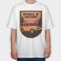 Retro Sunset Outroad Badge, Tricou Oversize Barbati (Unisex)