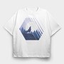 Howling Wolf Hexagon, Tricou Oversize Barbati (Unisex)