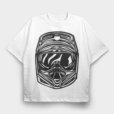 Motocross Helmet, Tricou Oversize Barbati (Unisex)