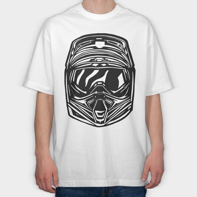 Motocross Helmet, Tricou Oversize Barbati (Unisex)