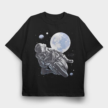Motorbike Astronaut, Tricou Oversize Barbati (Unisex)