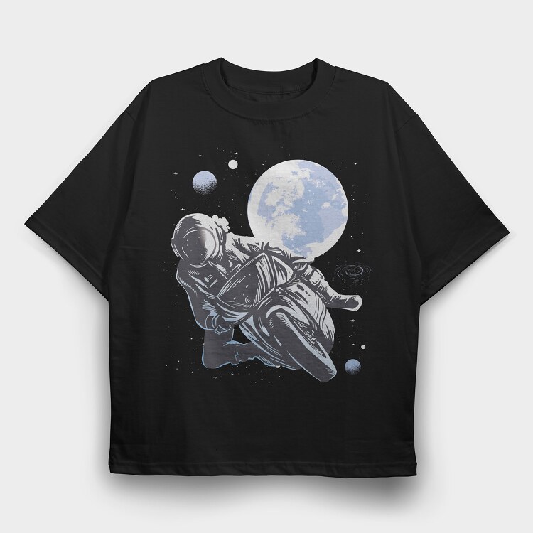 Motorbike Astronaut, Tricou Oversize Barbati (Unisex)