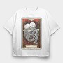 Hug Skeleton Card, Tricou Oversize Barbati (Unisex)