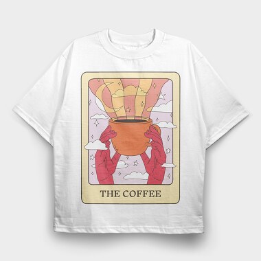 The Coffee Tarot Card, Tricou Oversize Barbati (Unisex)