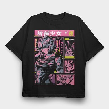 Anime Girl Robot, Tricou Oversize Barbati (Unisex)