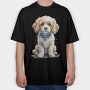 Cavachon Dog Watercolor, Tricou Oversize Barbati (Unisex)