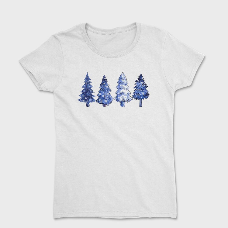 Blue Christmas Trees, Tricou Femei