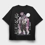 Anime Pink Hair Character, Tricou Oversize Barbati (Unisex)
